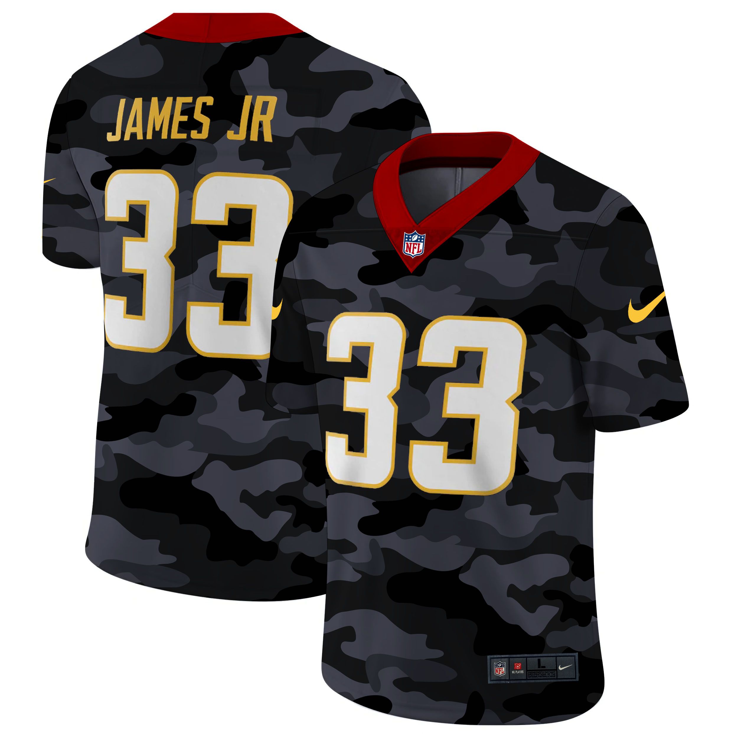 Men San Diego Chargers #33 James jr 2020 Nike 2ndCamo Salute to Service Limited NFL Jerseys